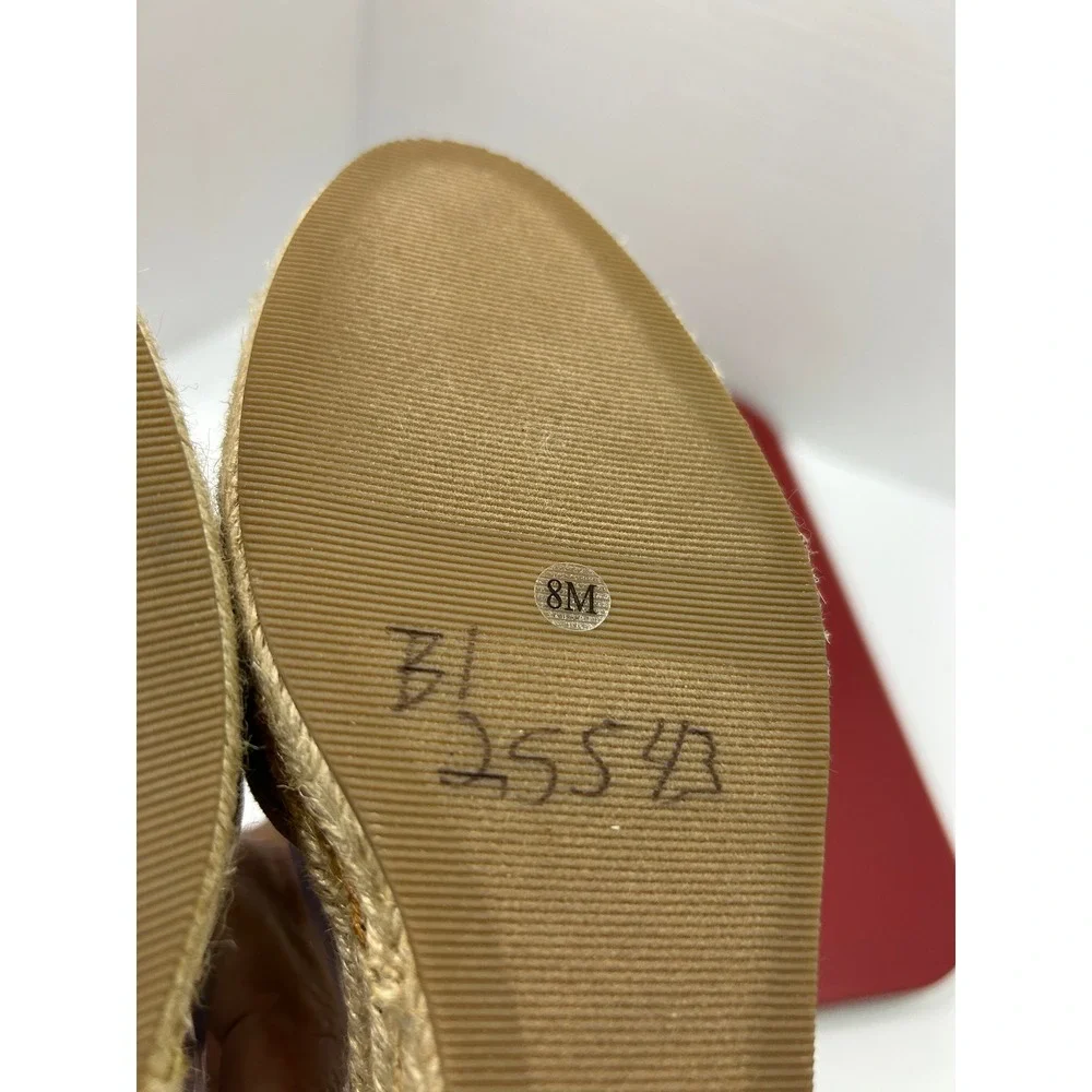 Style & Co Metallic Espadrille Wedges 8M Gold Ankle Strap Boho Summer Glam